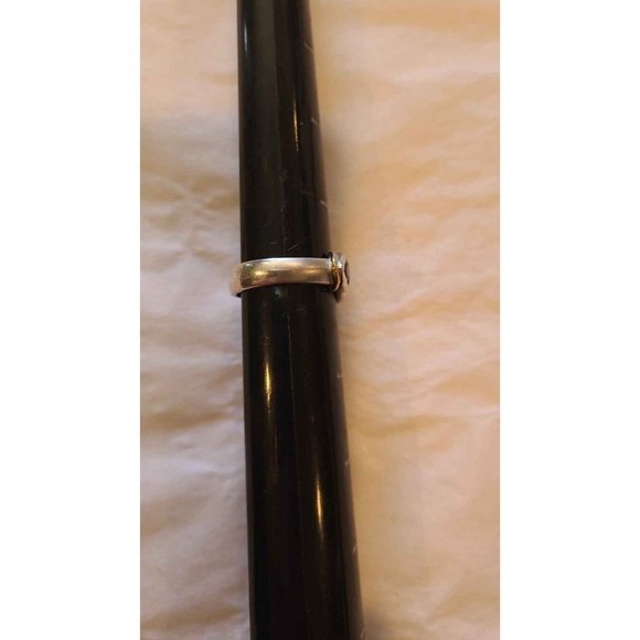 Sterling Silver Amethyst 3 Stone Ring Size 8 - Picture 5 of 8